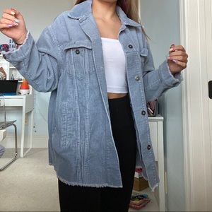 Zara Blue Corduroy Button-Up Jacket 🐟